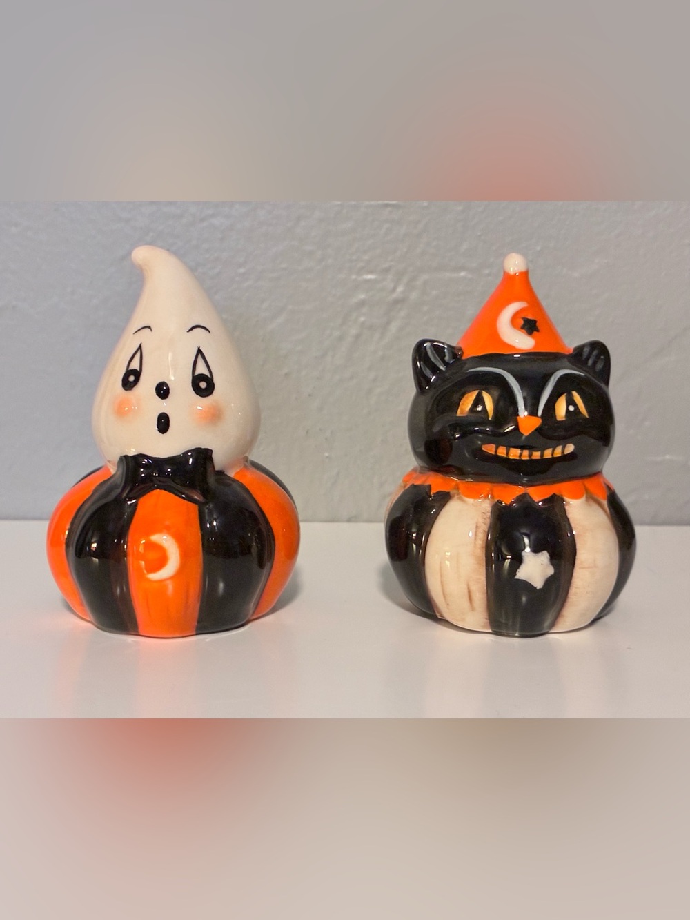 Johanna Parker Ghost and Cat Salt and Pepper Shakers